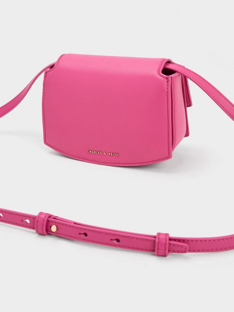 Geanta De Umar Charles & Keith Clover Curved Fucsie | 815PKXZHC