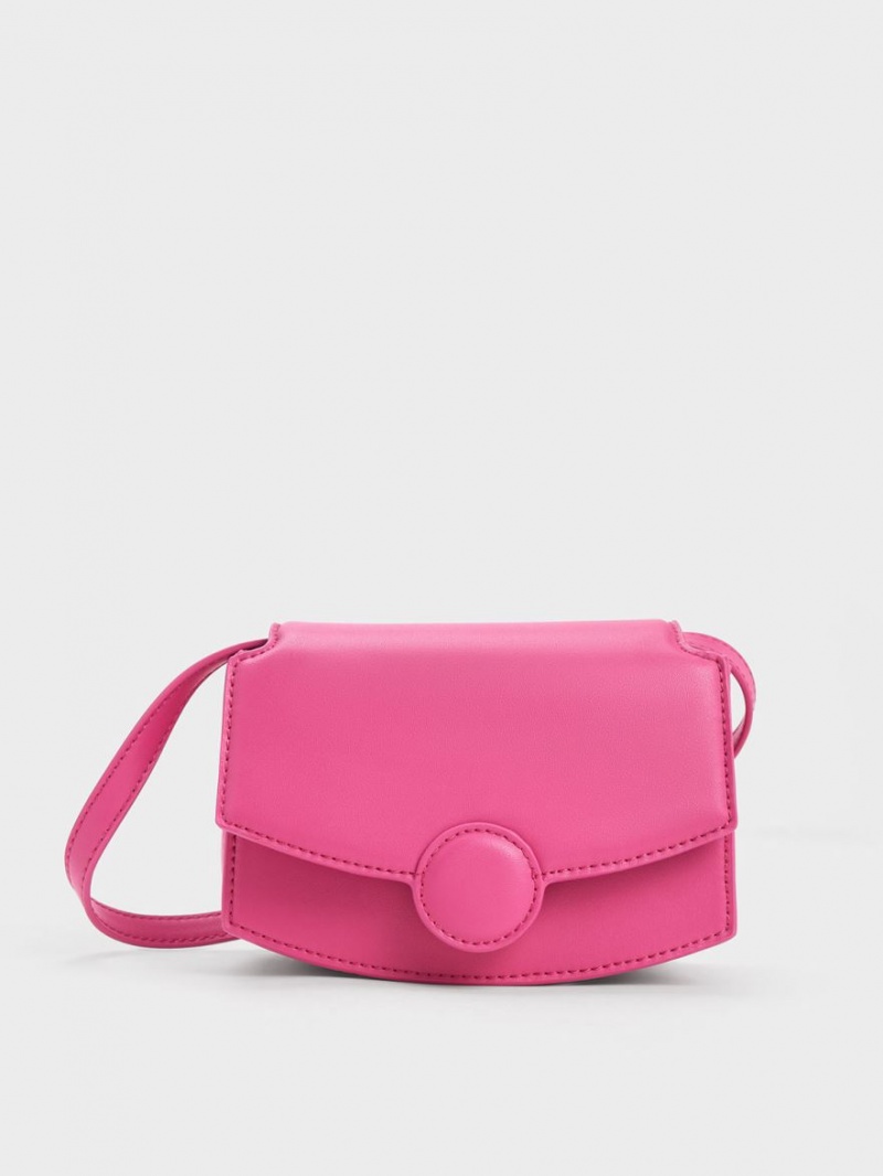 Geanta De Umar Charles & Keith Clover Curved Fucsie | 815PKXZHC