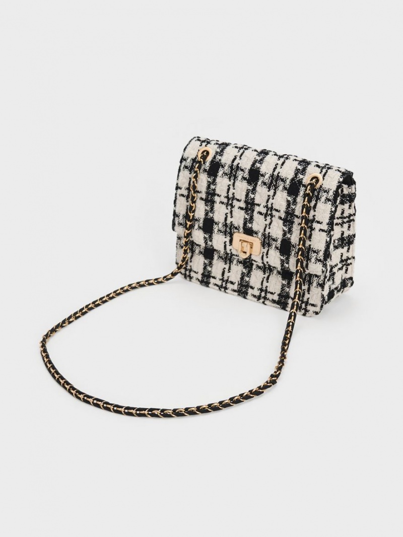 Geanta De Umar Charles & Keith Cressida Tweed Chain Curea Colorati | 049WFPLCE