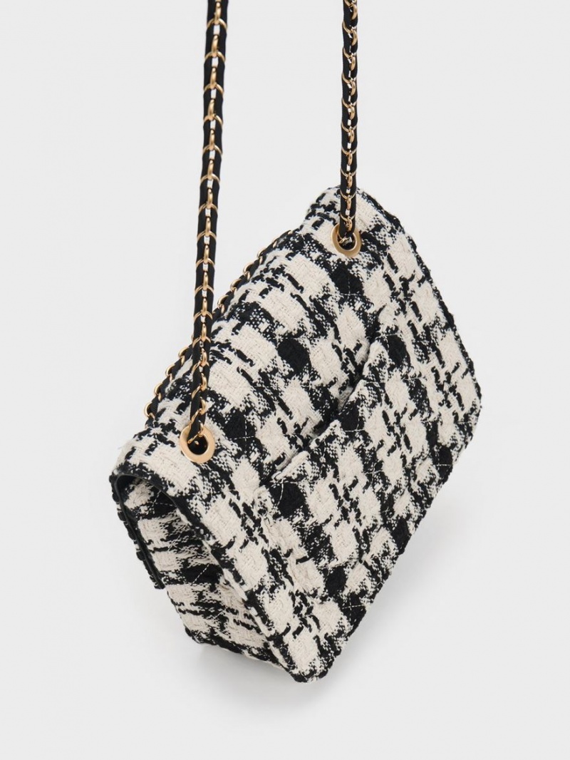 Geanta De Umar Charles & Keith Cressida Tweed Chain Curea Colorati | 049WFPLCE