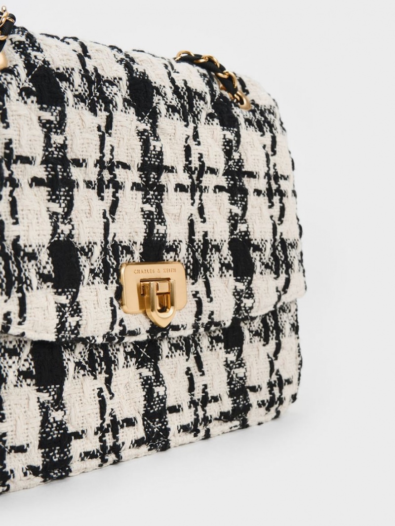 Geanta De Umar Charles & Keith Cressida Tweed Chain Curea Colorati | 049WFPLCE