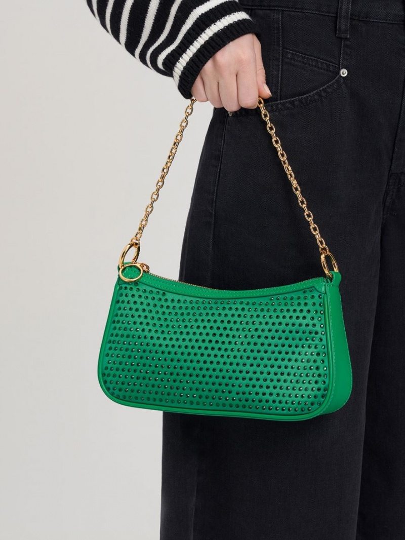 Geanta De Umar Charles & Keith Crystal-Embellished Satin Verzi | 815MQCUTS
