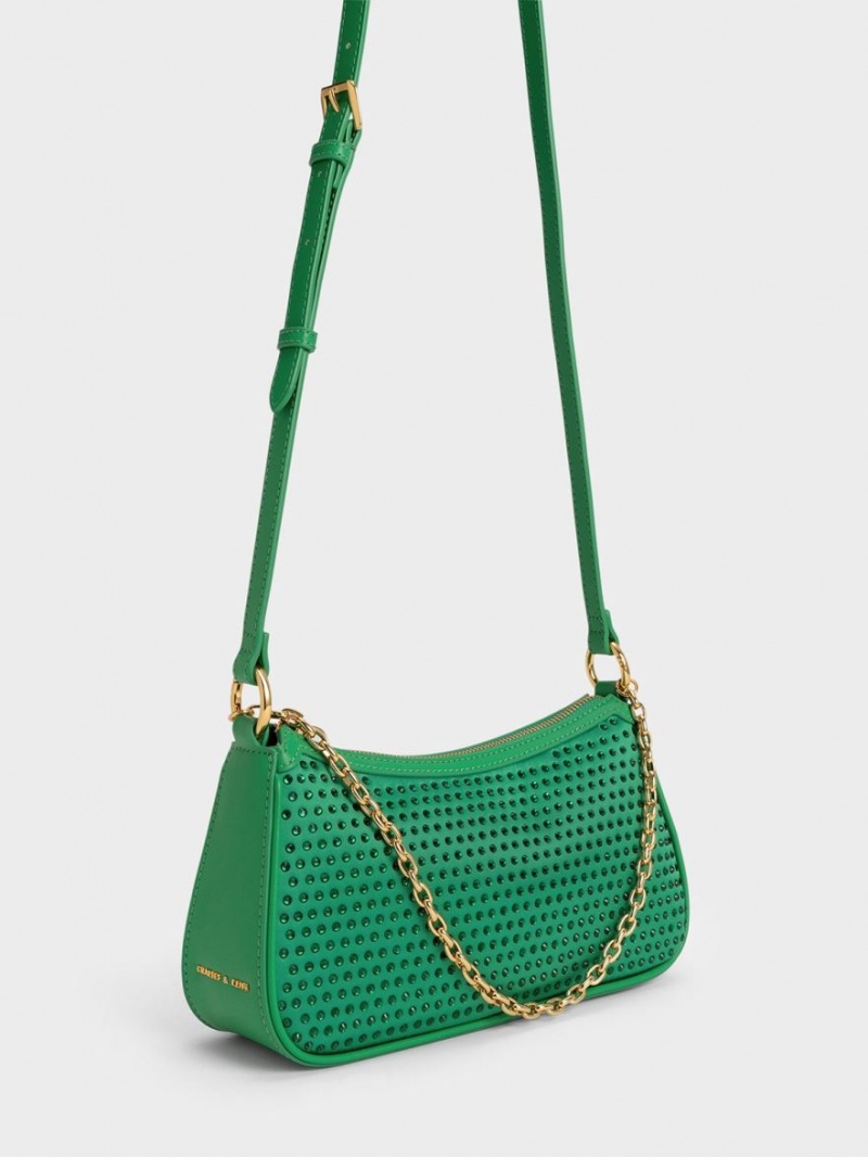 Geanta De Umar Charles & Keith Crystal-Embellished Satin Verzi | 815MQCUTS