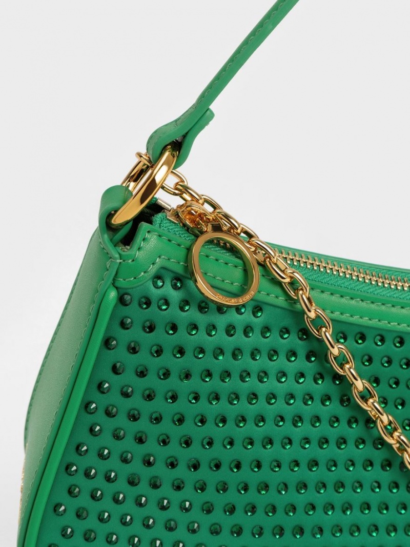 Geanta De Umar Charles & Keith Crystal-Embellished Satin Verzi | 815MQCUTS
