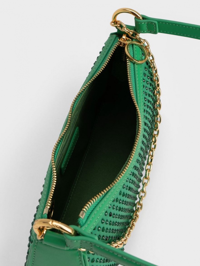 Geanta De Umar Charles & Keith Crystal-Embellished Satin Verzi | 815MQCUTS