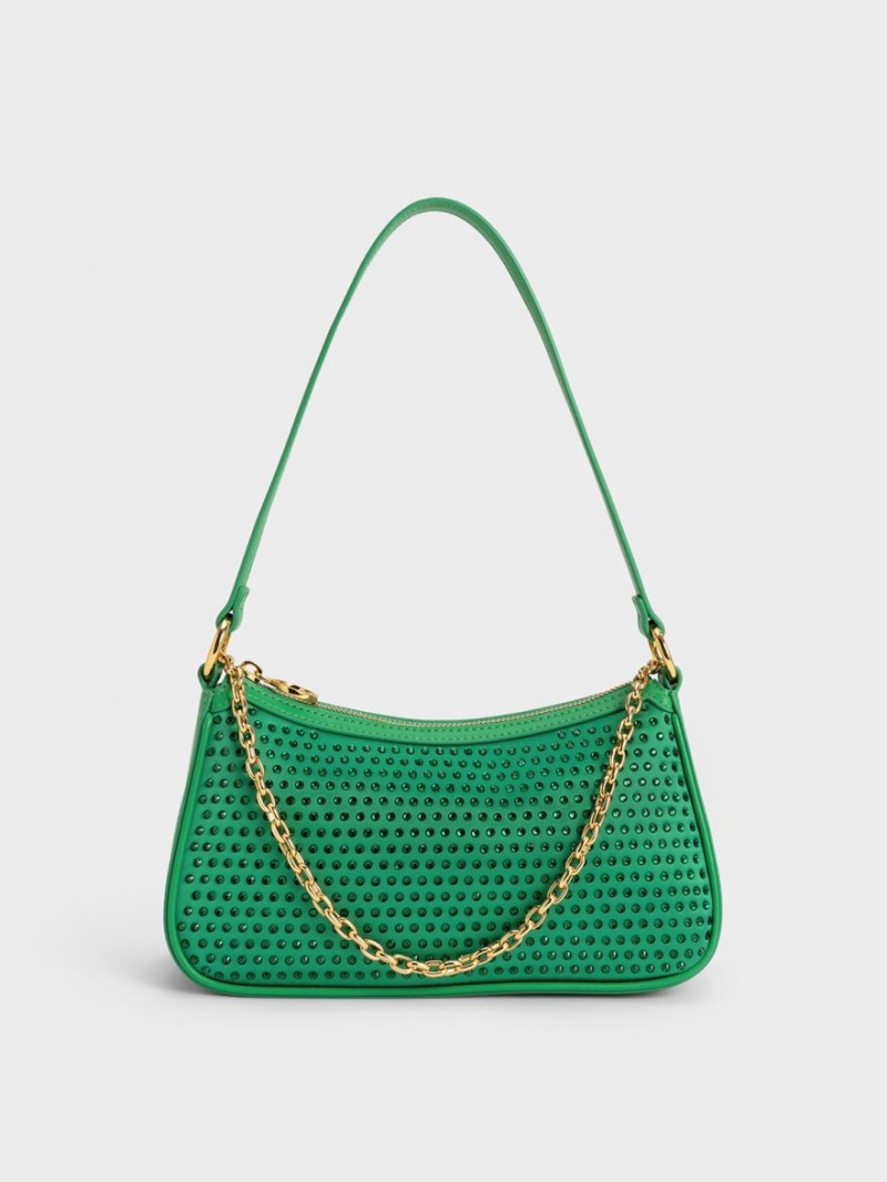 Geanta De Umar Charles & Keith Crystal-Embellished Satin Verzi | 815MQCUTS