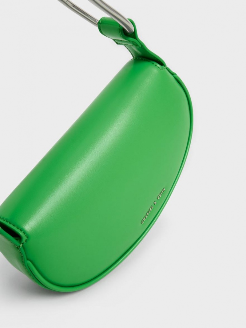 Geanta De Umar Charles & Keith Curved Front Flap Verzi | 245TKWCHU