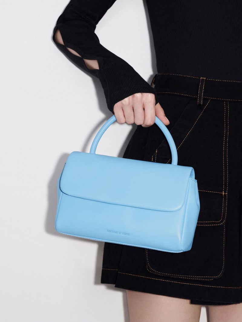 Geanta De Umar Charles & Keith Curved Handle Albastri | 410UBMFKV