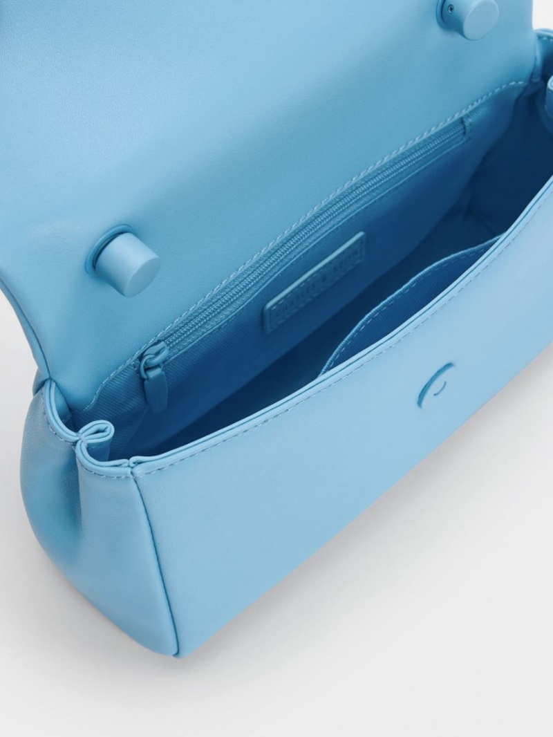 Geanta De Umar Charles & Keith Curved Handle Albastri | 410UBMFKV