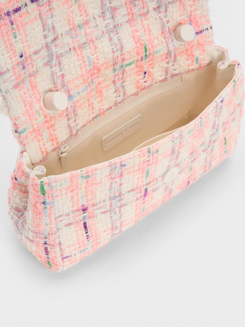 Geanta De Umar Charles & Keith Curved Handle Tweed Colorati | 507BAMNEQ
