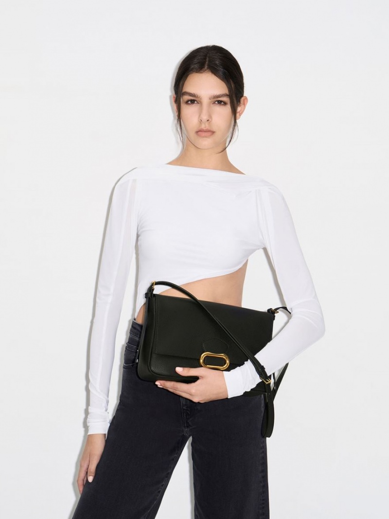 Geanta De Umar Charles & Keith Daki Belted Trapeze Negrii | 916VLSCGP