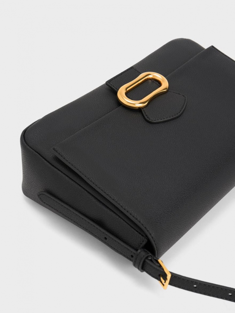 Geanta De Umar Charles & Keith Daki Belted Trapeze Negrii | 916VLSCGP