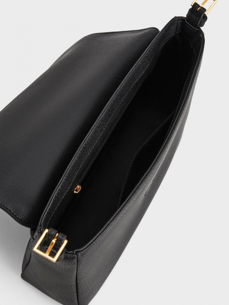 Geanta De Umar Charles & Keith Daki Belted Trapeze Negrii | 916VLSCGP