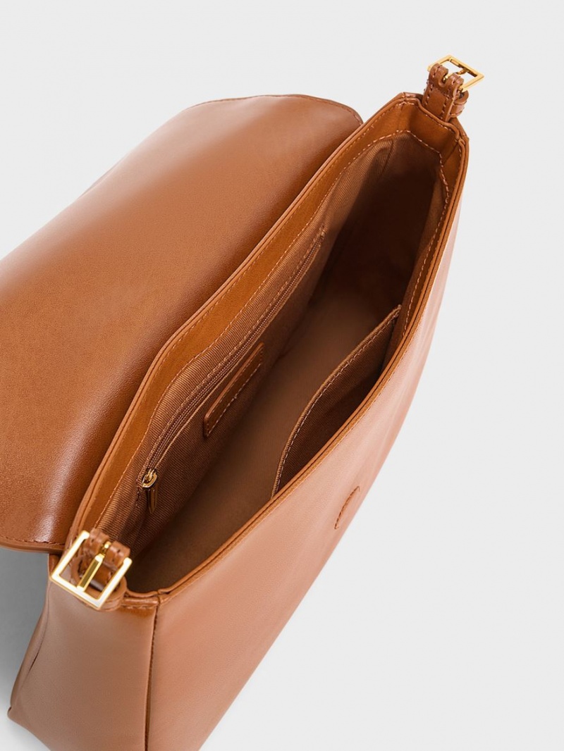 Geanta De Umar Charles & Keith Daki Belted Trapeze Ciocolata | 936JEGKSN