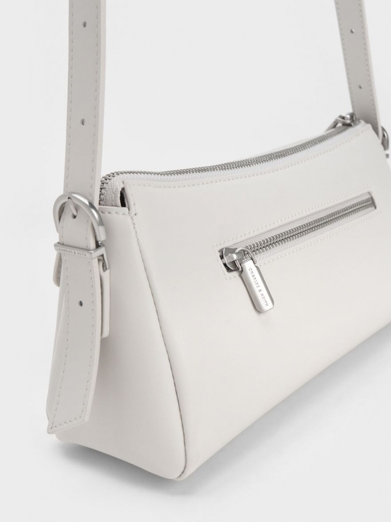 Geanta De Umar Charles & Keith Double Pouch Albi | 190HCTGFS