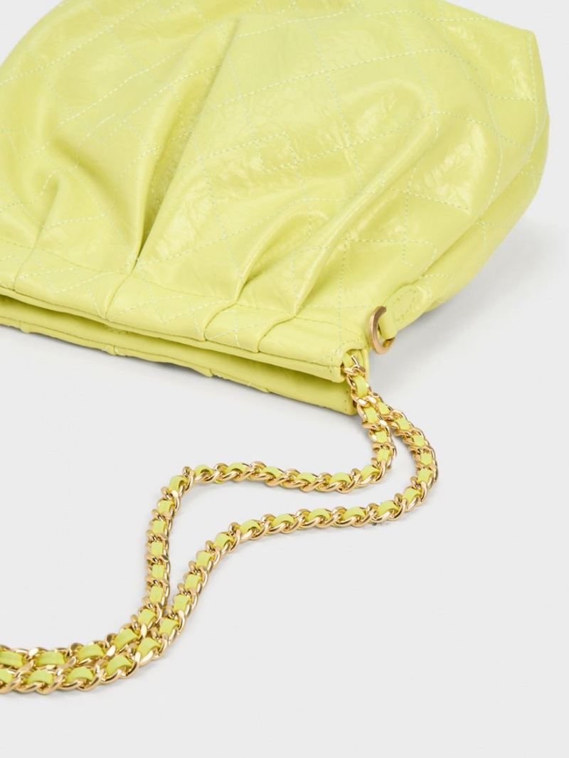 Geanta De Umar Charles & Keith Duo Chain Handle Galbeni | 972XQMKEN