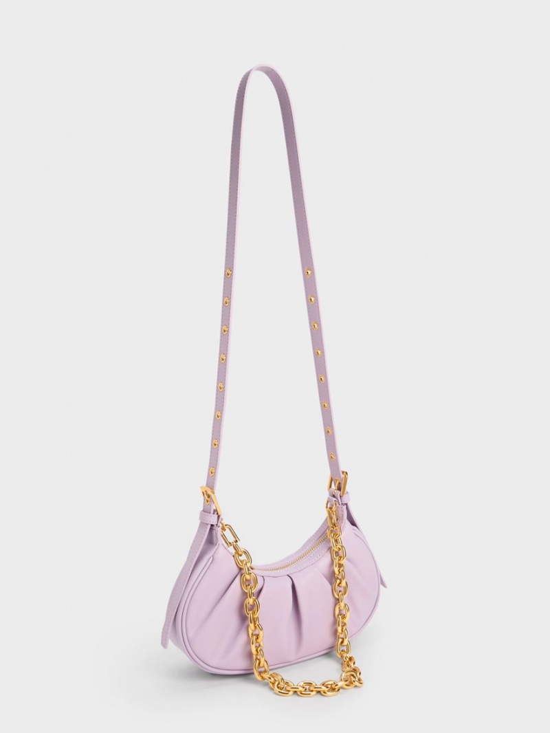 Geanta De Umar Charles & Keith Duo Ruched Violet | 359TFIQYX