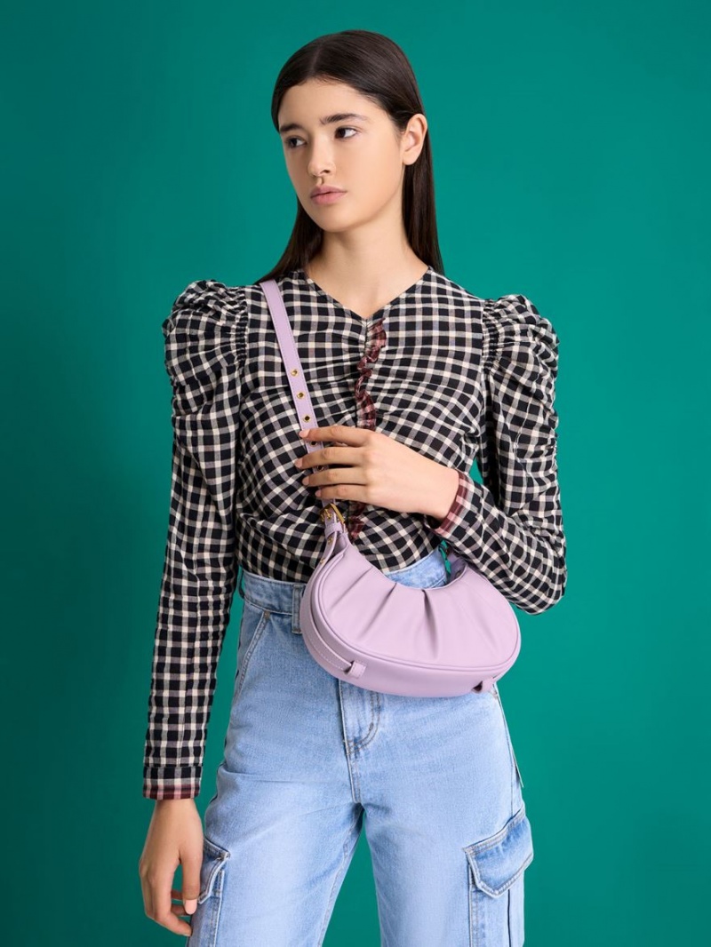 Geanta De Umar Charles & Keith Duo Ruched Violet | 359TFIQYX