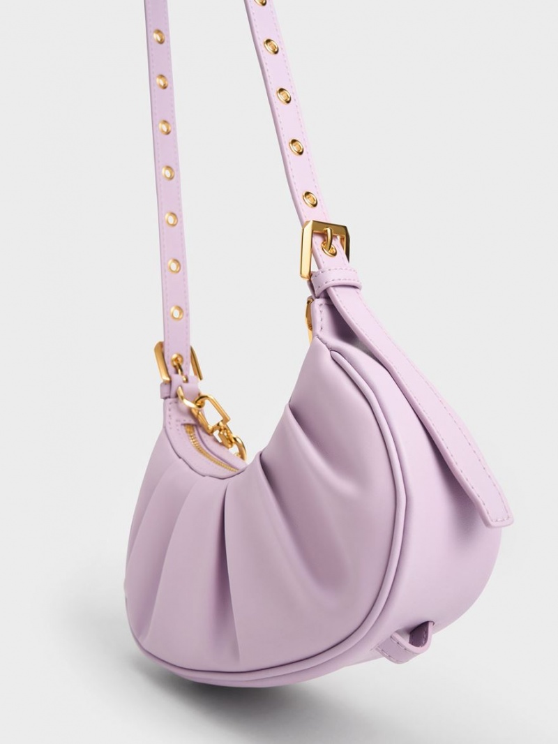 Geanta De Umar Charles & Keith Duo Ruched Violet | 359TFIQYX