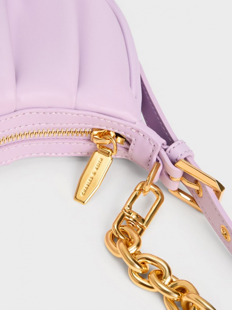 Geanta De Umar Charles & Keith Duo Ruched Violet | 359TFIQYX