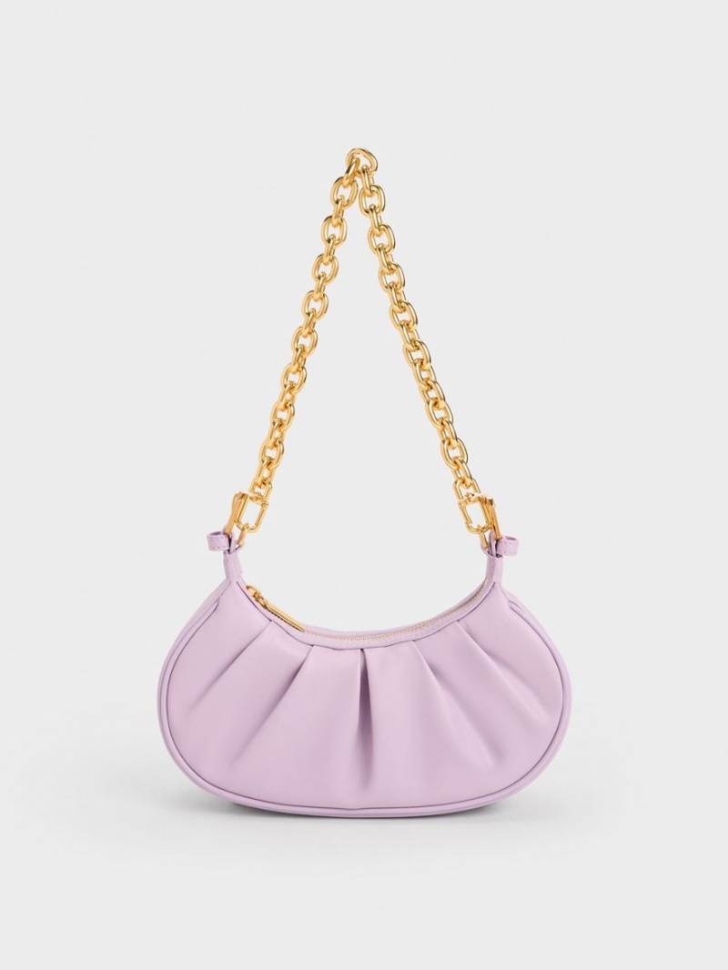 Geanta De Umar Charles & Keith Duo Ruched Violet | 359TFIQYX