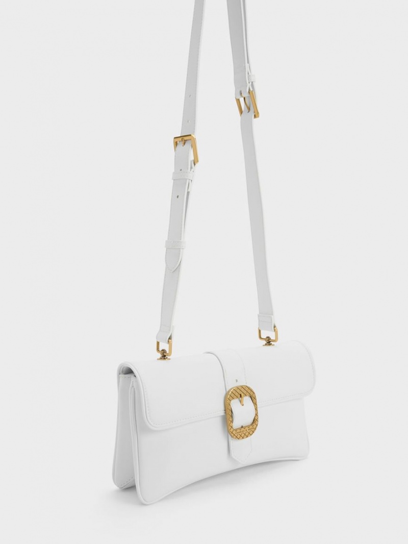 Geanta De Umar Charles & Keith Eilith Buckled Albi | 047NFOARC