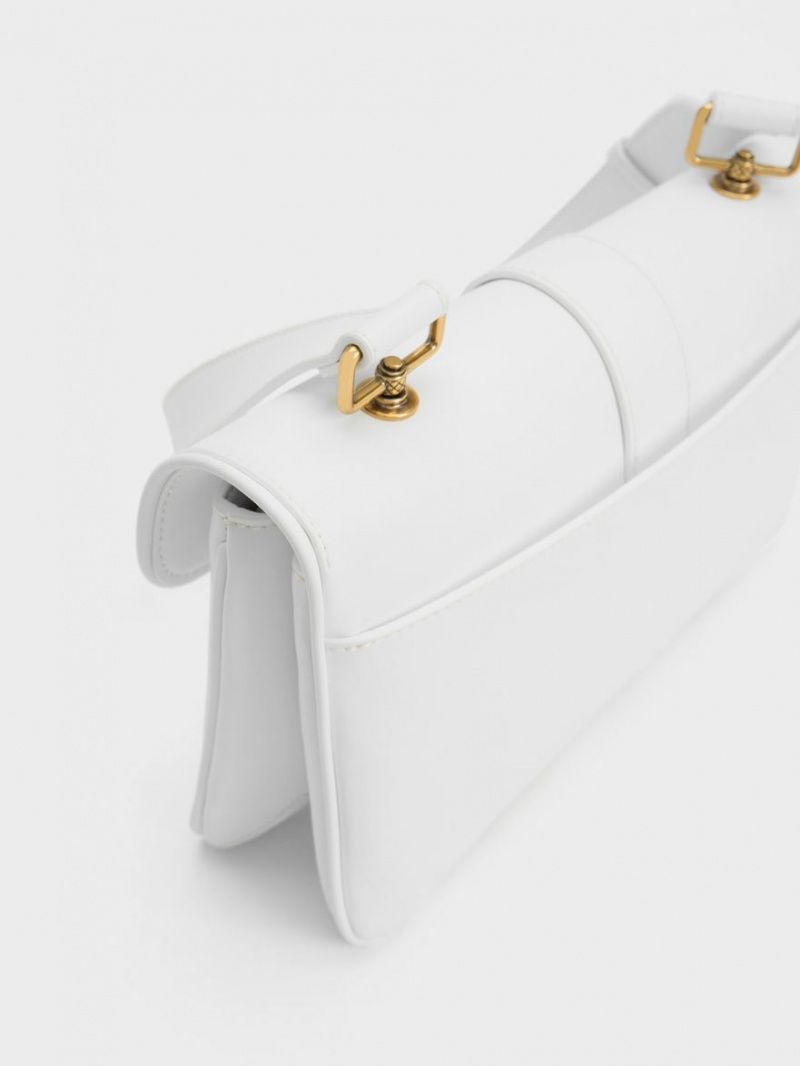 Geanta De Umar Charles & Keith Eilith Buckled Albi | 047NFOARC