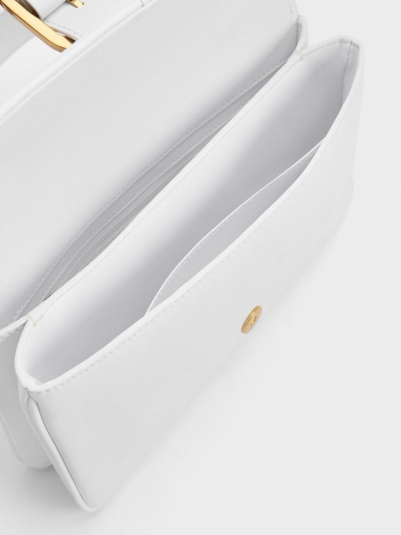 Geanta De Umar Charles & Keith Eilith Buckled Albi | 047NFOARC