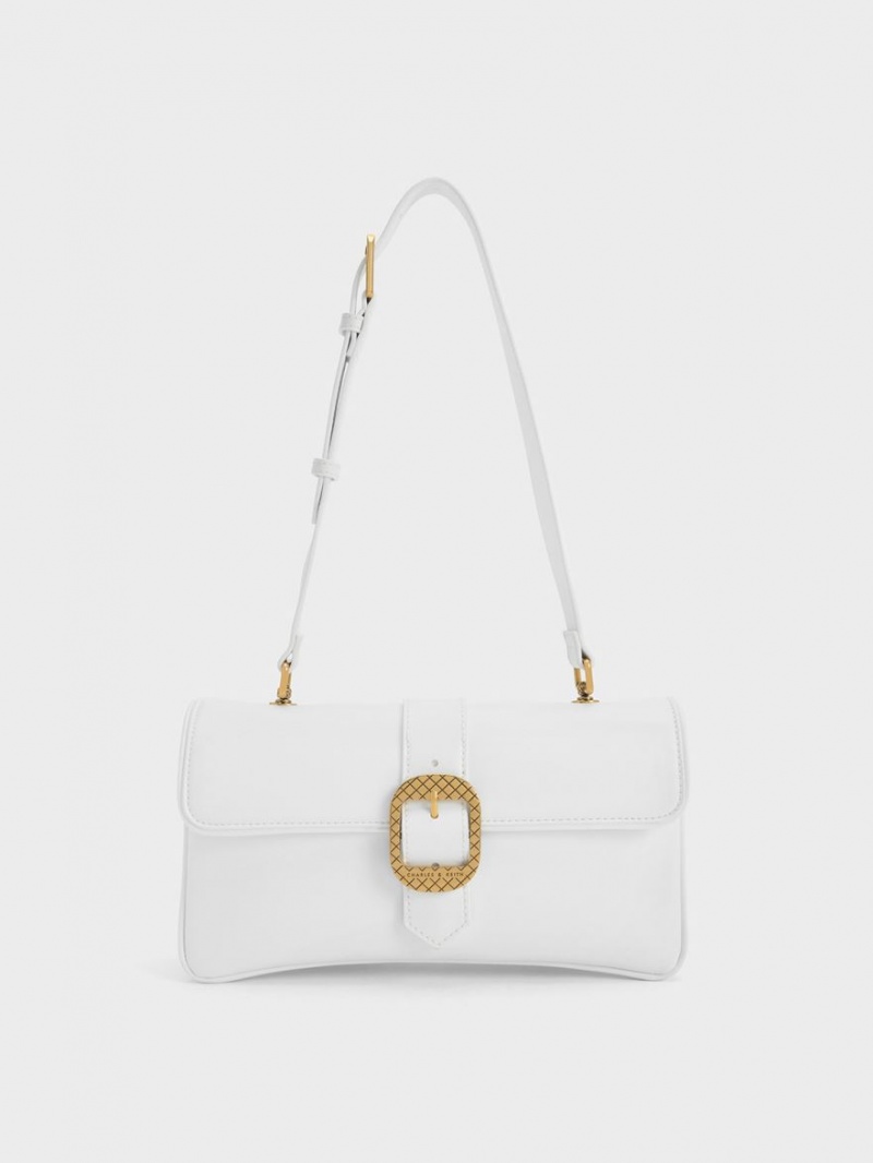 Geanta De Umar Charles & Keith Eilith Buckled Albi | 047NFOARC