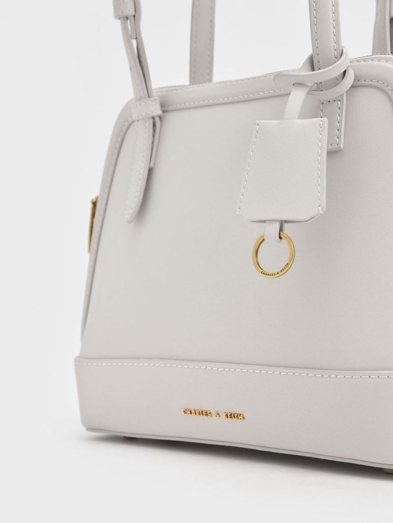 Geanta De Umar Charles & Keith Enola Double Handle Structured Gri Deschis | 485CNWRTA