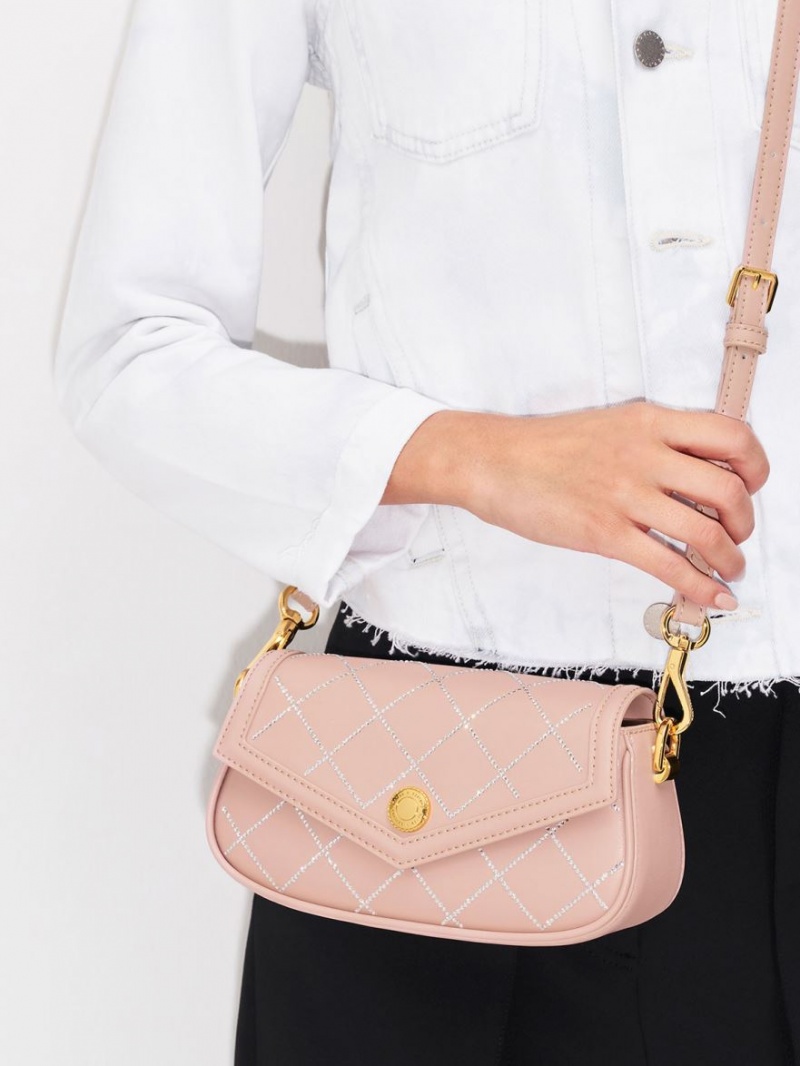 Geanta De Umar Charles & Keith Este Chain Handle Satin Bej | 260UMISHY