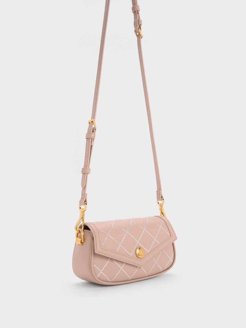 Geanta De Umar Charles & Keith Este Chain Handle Satin Bej | 260UMISHY