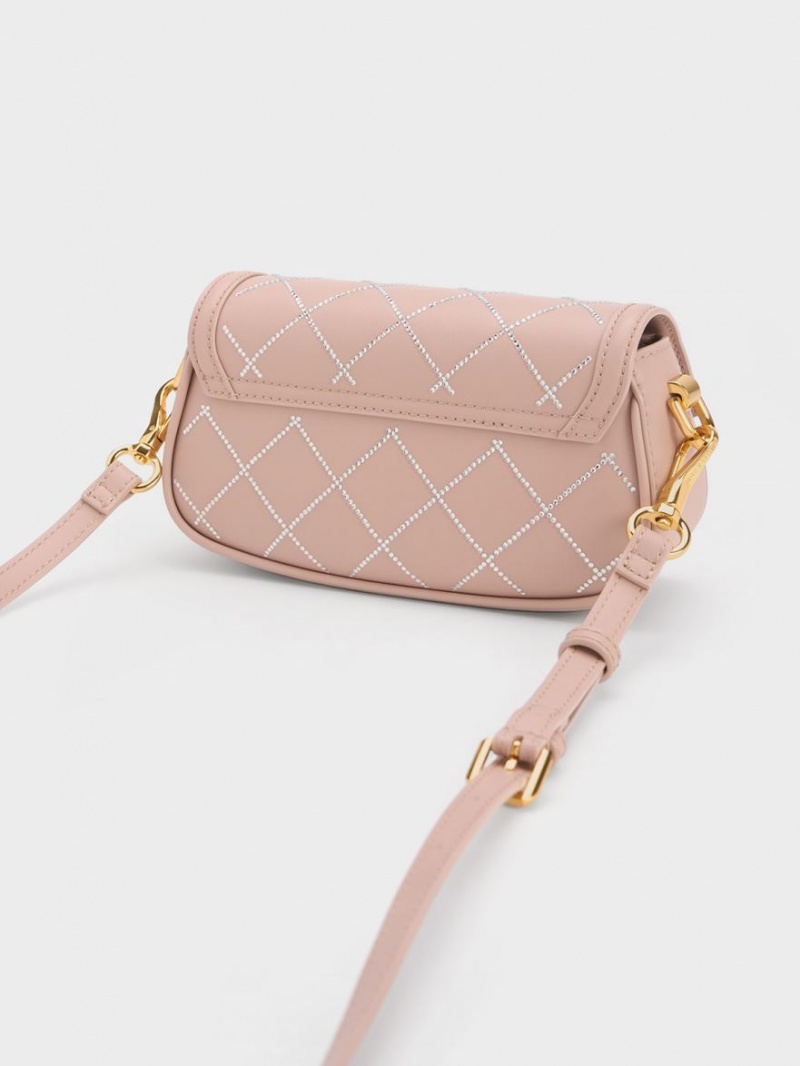 Geanta De Umar Charles & Keith Este Chain Handle Satin Bej | 260UMISHY