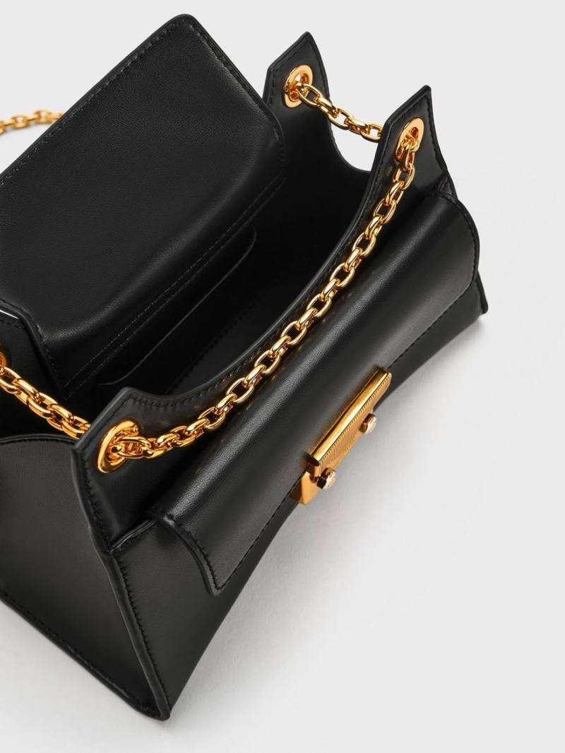 Geanta De Umar Charles & Keith Eudora Sculptural Negrii | 729OSXTEZ