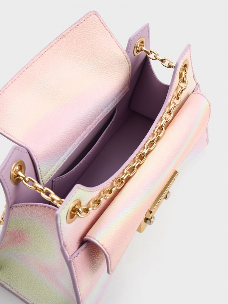 Geanta De Umar Charles & Keith Eudora Swirl-Print Sculptural Roz | 367KTBPAS