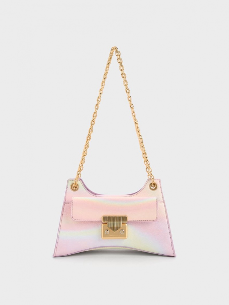 Geanta De Umar Charles & Keith Eudora Swirl-Print Sculptural Roz | 367KTBPAS
