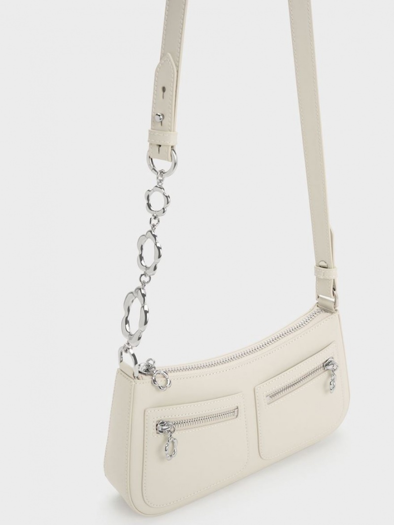 Geanta De Umar Charles & Keith Flower-Embellished Albi | 985IENSWC