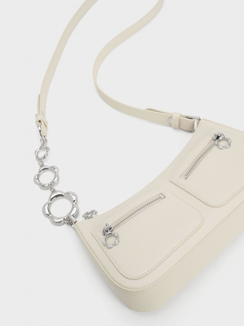 Geanta De Umar Charles & Keith Flower-Embellished Albi | 985IENSWC
