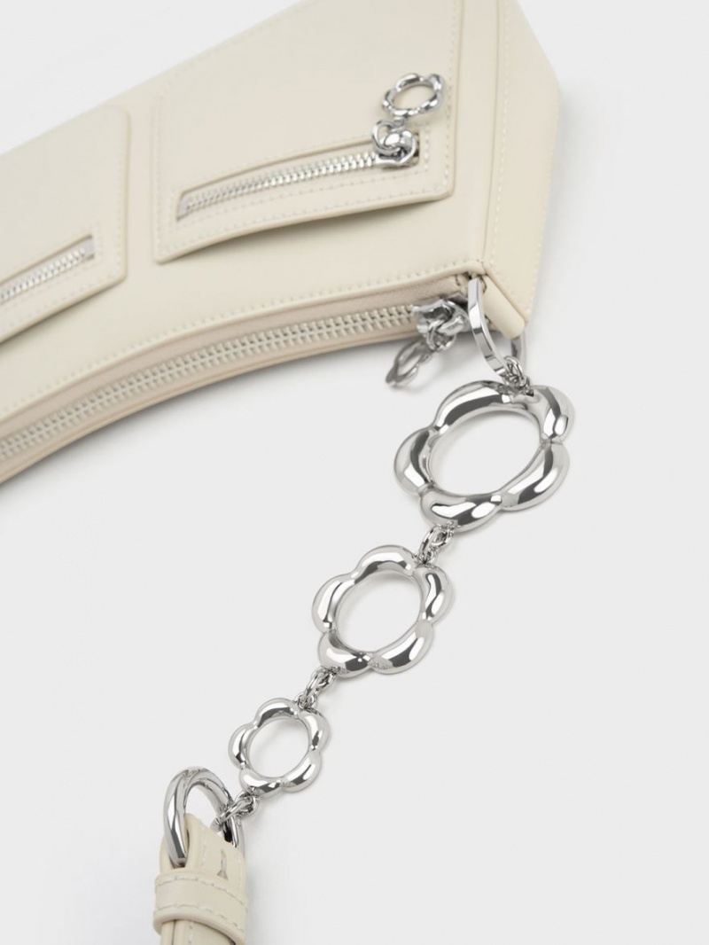 Geanta De Umar Charles & Keith Flower-Embellished Albi | 985IENSWC