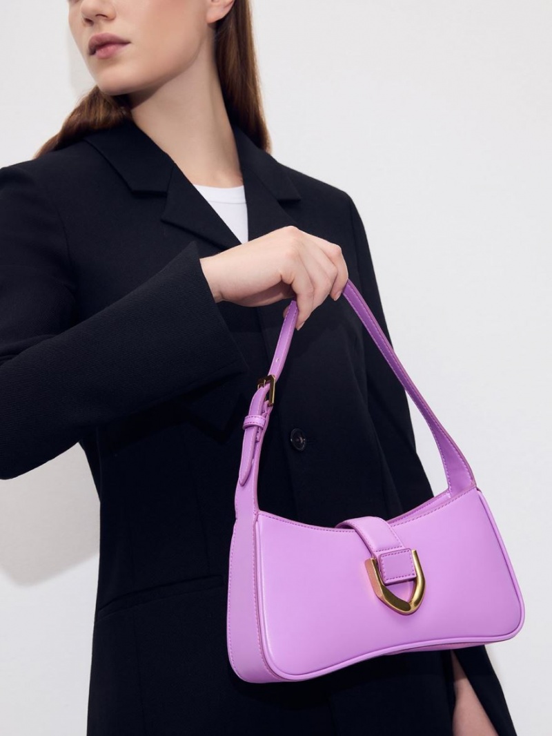 Geanta De Umar Charles & Keith Gabine Curved Violet | 627ZDQGST