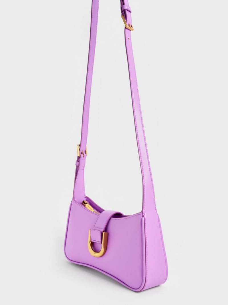 Geanta De Umar Charles & Keith Gabine Curved Violet | 627ZDQGST