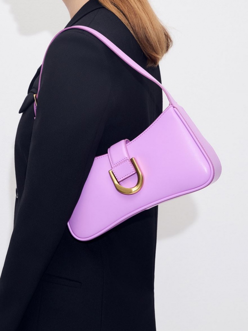 Geanta De Umar Charles & Keith Gabine Curved Violet | 627ZDQGST