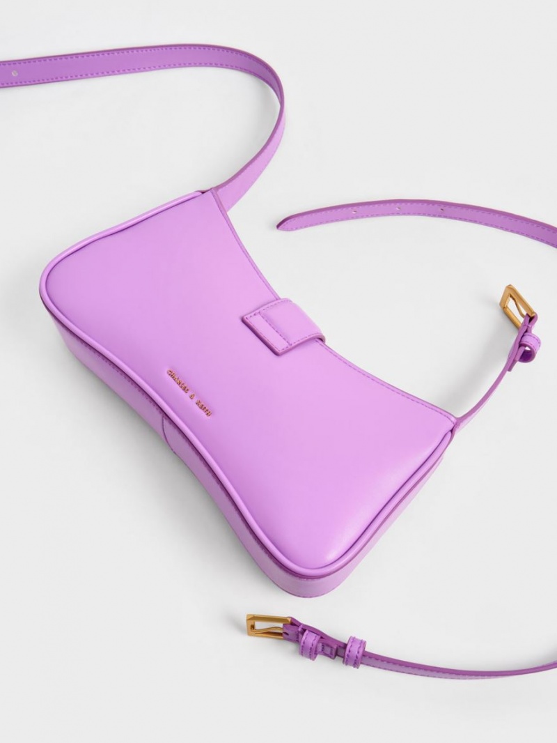 Geanta De Umar Charles & Keith Gabine Curved Violet | 627ZDQGST