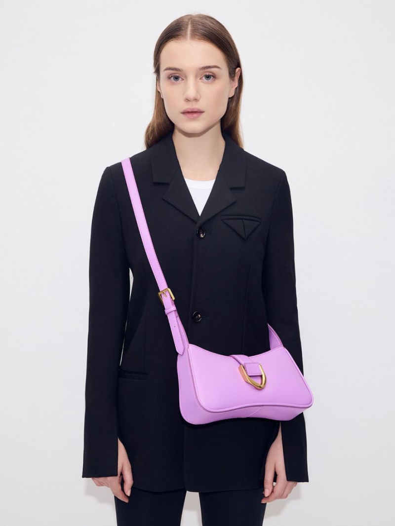Geanta De Umar Charles & Keith Gabine Curved Violet | 627ZDQGST
