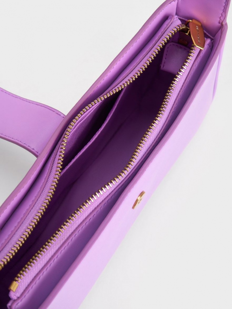 Geanta De Umar Charles & Keith Gabine Curved Violet | 627ZDQGST