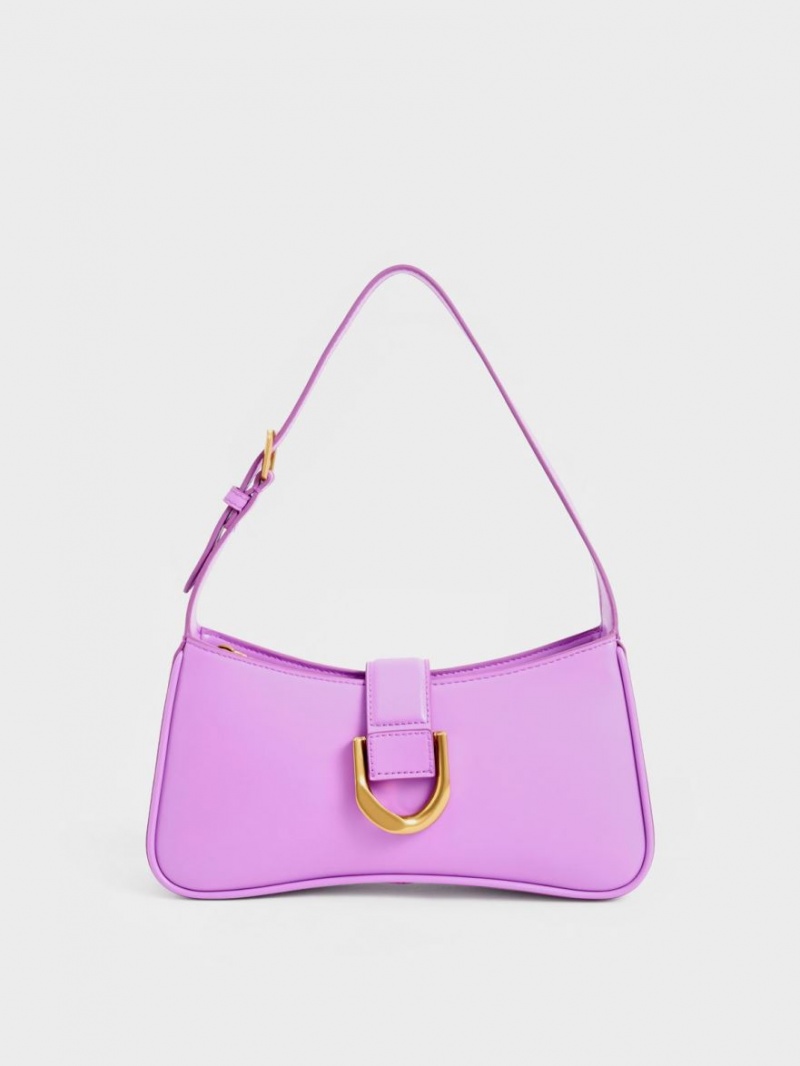 Geanta De Umar Charles & Keith Gabine Curved Violet | 627ZDQGST