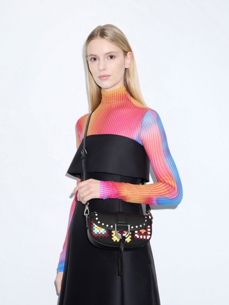 Geanta De Umar Charles & Keith Gabine Floral Crochet Piele Colorati | 756AQPIKY