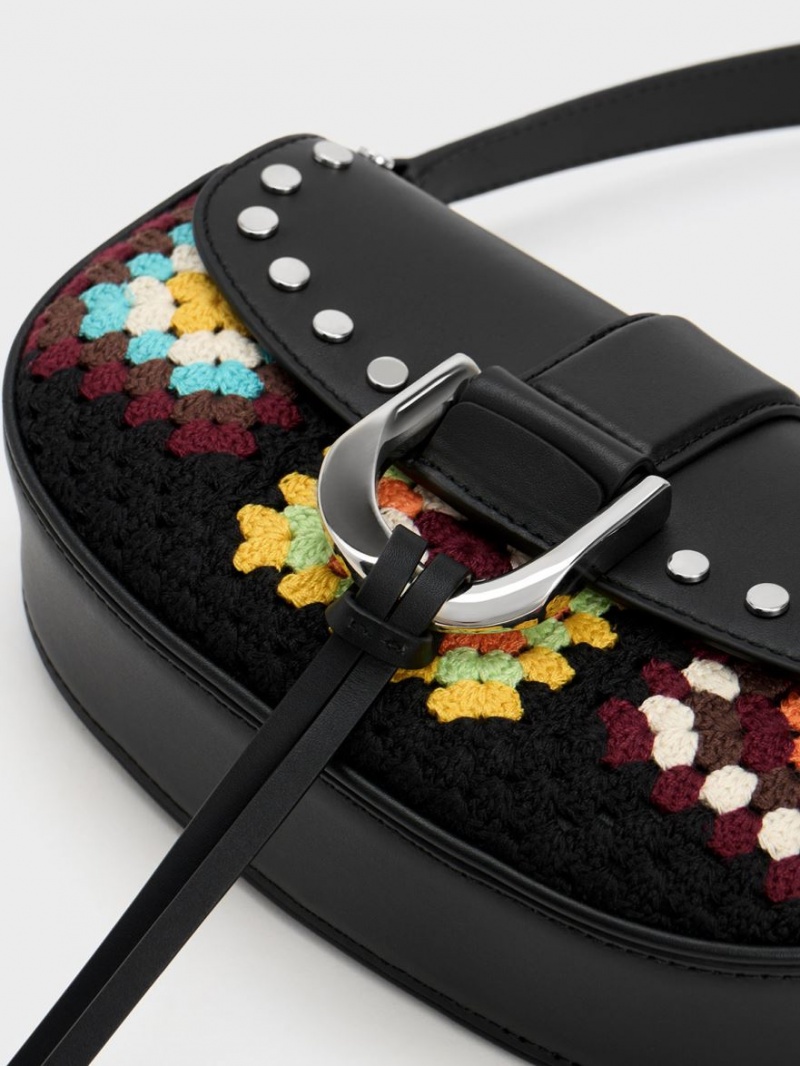 Geanta De Umar Charles & Keith Gabine Floral Crochet Piele Colorati | 756AQPIKY