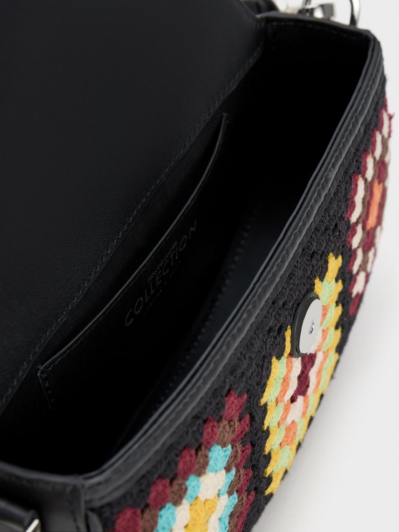 Geanta De Umar Charles & Keith Gabine Floral Crochet Piele Colorati | 756AQPIKY