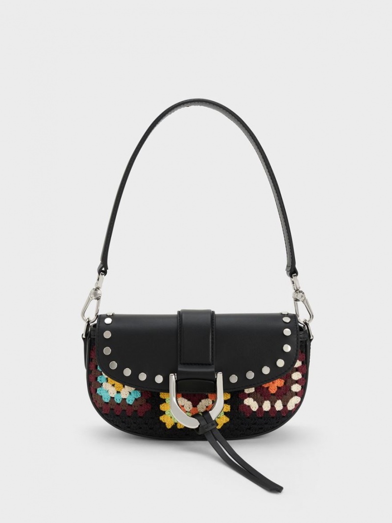 Geanta De Umar Charles & Keith Gabine Floral Crochet Piele Colorati | 756AQPIKY